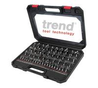 Trend Set de 50 Fresas Router, Vástago 1/4 TCT con estuche aluminio