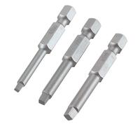 Trend Snappy Juego de 3 Puntas de Destornillador Robertson Cuadradas, Longitud 50mm, Compatible con Portabrocas Rápido, Tamaños No.1, No.2, No.3, SNAP/SQ/123