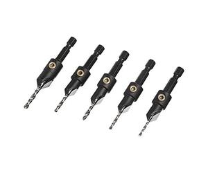 Trend Snappy Juego de 5 piezas de avellanadores TCT, Incluye 1 x 2,0 mm, 1 x 2,5 mm, 1 x 2,75 mm, 1 x 3,25 mm y 1 x 3,5 mm broca avellanadora, SNAP/CSTC/SET