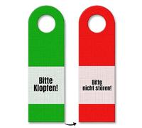 trendaffe - Colgante para puerta con texto en alemán "Bitte nicht stören", color verde y rojo