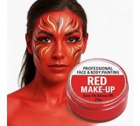 Trendandstylez Maquillaje profesional para teatro, 25 g, 14 colores, para carnaval, Halloween y cosplay, respetuoso con la piel, dermatológico, maquillaje para mujer, hombre y niños (rojo)