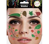 Trendandstylez Set de tatuajes faciales con purpurina, 30 diseños, tatuaje facial, dermatológicamente probado, carnaval, festival, Halloween, carnaval y fiesta (hada del bosque)