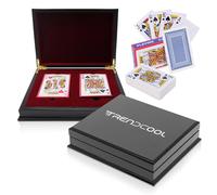 Trendcool Cartas Poker. Baraja Poker Juego de Mesa con Caja Madera. Baraja de Cartas Poker Impermeable. Baraja Poker (DOB + Box)