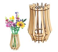 Trendecor Jarrón para flores Lego, flores 3D, rompecabezas de madera, ramo de flores, jarrón de madera para Lego Ramo de flores, kit de construcción, soporte para decoración del hogar, decoración de