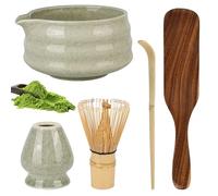 Trendecor Juego de Matcha de 5 piezas Matcha Cuenco Matcha Color Matcha Tradicional Japonés Juego de Té Matcha Ceremonia Matcha Ceremonia Cuenco de Cerámica Matcha para Oficina Salón de Té