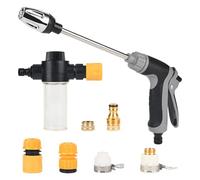 Trendecor Turbo Washer para manguera de jardín con mango, boquilla de alta presión para manguera de jardín, turbolavadora, flujo de agua ajustable para riego de jardín, duchas de mascotas, lavado de