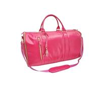Trendfetchus - Bolsa de viaje plegable 2.0, convertible 2 en 1, de piel sintética resistente al agua, sin arrugas, para viajes de fin de semana en avión, rosa roja, Viajes