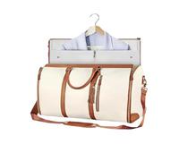Trendfetchus - Bolsa de viaje plegable 2.0, convertible 2 en 1, de piel sintética resistente al agua, sin arrugas, para viajes de fin de semana en avión, White, Viajes