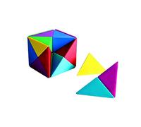 Trendform FIRST4MAGNETS Piramides Magneticas de Color Surtido Tangram Cube - Juego Educativo, Logico Y Matematicas para Ninos Y Adultos - Paquete de 24