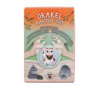 TRENDHAUS 959072 - Juego de Cartas de oráculo de Lucky Cat de Aprox. 6,2 x 9,9 cm, con 40 Cartas de Juego