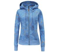 TrendiMax Sudadera Mujer con Capucha Chaqueta Cremallera Otoño Invierno Pulóver Hoodie Hoody Deporte Azul de Cielo XL