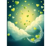 Trending Composition Notebook for Students | College Ruled | Sky Design | green hearts | Violet Verse: 120 lined pages for journaling, school notes, or writing. 7.625 x 9.5 in, matte finish.