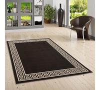 Trendline - Alfombra Moderna - con diseño de Bordes Romanos - Beige marrón - 5 tamaños