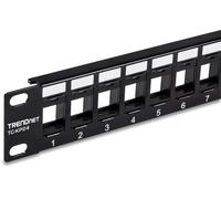 TRENDnet 24-Port Blank Keystone 1U Patch Panel, TC-KP24, Cat5, Cat5e, Cat6, Cat6