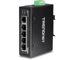 TRENDnet 5-Port Hardened Industrial Gigabit DIN-Rail Switch, TI-G50, 10 Gbps Swi