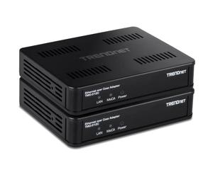 TRENDnet Adaptador Ethernet sobre coaxial Moca 2.5 (Paquete de 2), TMO-312C2K, Compatible con Moca 2.0/1.1/1.0, Puerto LAN RJ-45 Gigabit, soporta Rendimiento de Red de hasta 1 Gbps, soporta hasta 16
