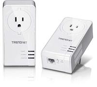 TRENDnet Adaptador Powerline 1300 AV2 con Kit de Adaptador de Salida Incorporado, Incluye 2 adaptadores TPL-423E, IEEE 1905.1 e IEEE 1901, Puerto Gigabit, Alcance hasta 300 m, TPL-423E2K, Blanco