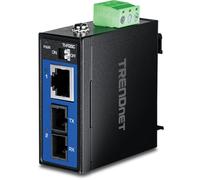 TRENDnet Convertidor de medios de fibra SC multimodo industrial endurecido 1000BASE-LX (1 km, 0.62 mi.), TI-FGSC, 1 puerto Gigabit RJ45, 1 puerto de interfaz tipo SC, cumple con NDAA TAA
