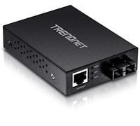 TRENDnet FC-GMSC - Convertidor de Fibra Gigabit, Color Negro