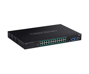 TRENDnet Interruptor DE Montaje DE RACKMOUNT PoE+ Industrial GIGABIT L2 DE 26 Puertos