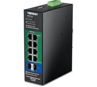 TRENDnet Interruptor industrial Gigabit L2 gestionado PoE+ DINRail de 10 puertos 24-57V, TI PG103i, 8 puertos Gigabit PoE+, 2 puertos SFP, 20 Gbps, IP40, divisor Ethernet, cumple con NDAA y TAA