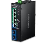 TRENDnet Interruptor industrial Gigabit L2 gestionado PoE+ DINRail de 7 puertos 24-57V, TI-PG743Bi, divisor Ethernet, 120 W a 48 V CC o 120 W a 24 V CC, 14 Gbps, cumple con NDAA y TAA, clasificación