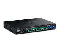 TRENDnet Interruptor inteligente web PoE++ de 12 puertos 10G, TPE-7124SBF, presupuesto de energía PoE de 720W, 8 puertos PoE++ de 10G, 4 puertos SFP+ de 10G, cumple con NDAA TAA, montaje en rack de 1U
