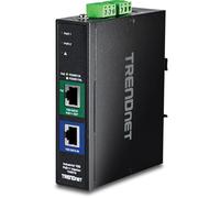 TRENDnet Inyector industrial PoE++ de 10 G, TI-IG319, 1 puerto PoE++ de 10 Gigabit (datos + salida PoE), 1 puerto de 10 Gigabit (entrada de datos), soporta PoE (15.4 W), PoE+ (30 W), cumple con NDAA y