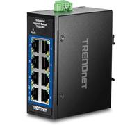 TRENDnet Mini Interruptor Industrial Gigabit DIN-Rail de 8 Puertos, TI-GLC80, 8 Puertos Gigabit, clasificación IP30 de Temperatura Extrema, Capacidad de conmutación de 16 Gbps, Color Negro