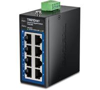 TRENDnet Switch industrial no gestionado TI-GLC80 8 puertos Gigabit DIN-Rail 16 Gbps IP30 9.6-60V