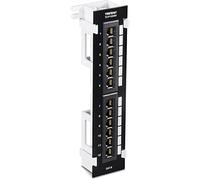 TRENDnet Panel de conexión sin blindaje Cat6 de 12 puertos, TC-P12C6V, montaje en pared, soporte 89D incluido, instalación vertical u horizontal, compatible con cableado RJ45 Cat5e y Cat6, 110 bloques