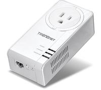 TRENDnet Powerline 1300 AV2 - Adaptador con toma de corriente integrada, puerto Gigabit, IEEE 1905.1 e IEEE 1901, alcance de hasta 300 m, TPL-423E, color blanco