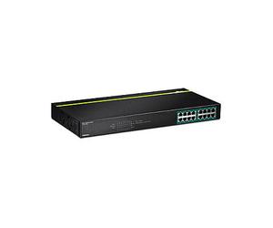 TRENDnet Switch 16 Puertos Gigabit L2 No Administrado PoE+ 250W Montaje Rack 1U Metal Negro TPE-TG160G
