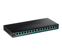 TRENDnet Switch Gigabit PoE+ de 16 Puertos, 16 Puertos Gigabit PoE+, presupuesto PoE de 120 W, hasta 30 W por Puerto, Soportes de Montaje en Rack de 1U de 19 Pulgadas incluidos, sin Ventilador,
