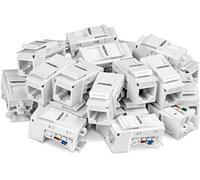 TRENDnet, TC-K25C6, Conector Keystone Cat6, Paquete de 25, Terminación en ángulo de 90°, Compatible con cableado Cat5, Cat5e y Cat6, Etiquetado con código de Colores