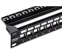 TRENDnet, TC-KP24S, Panel de Conexión Keystone en Blanco Blindado 1U de 24 Puertos, para montaje en rack de 19", 1U, protección contra interferencias EMI/RFI