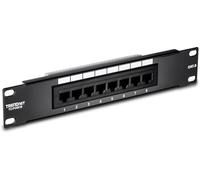 Trendnet TC-P08C6 panel de parcheo - Bahía de entrada (1000Base-T, RJ-45, Cat6, Negro, CE, FCC, 44 mm)