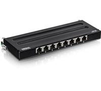 Trendnet TC-P08C6AS panel de parcheo 0.5U - Bahía de entrada (10 Gigabit Ethernet, RJ-45, Oro, Cat5e,Cat6,Cat6a, 22/26, Negro)