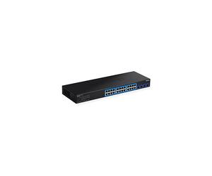 TRENDNET TEG-30284 Conmutador Ethernet gestionable de 24 puertos - Compatible con 2 capas - Modular - Fibra óptica