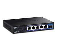 TRENDnet Conmutador TEG-S5061 – 6 puertos (5×2.5G, 1×SFP+10G) 45 Gbps sin ventilador montable