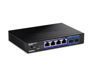 TRENDnet, TEG-S562, Conmutador multigigabit no administrado de 6 Puertos, 4 Puertos 2.5GBASE-T, 2 Puertos SFP+ 10G, sin Ventilador, Negro