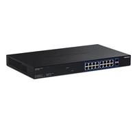 Trendnet TEW-1107MPB 18-Port Multi-Gig Web Smart Switch Gestionado, 16 Puertos 2.5G Ethernet, 2 Puertos SFP+ 10G, Montaje Rack 1U, Negro
