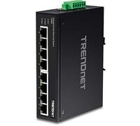 TRENDnet, TI-E80, Switch Industrial DIN-Rail Fast Ethernet de 8 Puertos, conexión VGA y USB, Compatible con Conexiones USB y PS/2, monitorización de Dispositivos