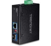TRENDnet, TI-F11SFP, Convertidor de Medios Industrial de 100/1000Base-T a SFP, Incluye Hardware para Montaje en Pared y riel DIN, Fibra multimodo o monomodo