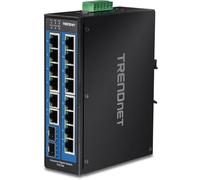 TRENDnet, TI-G162, Switch DIN-Rail Gigabit Industrial de 16 Puertos, 14 Puertos Gigabit, 2 Ranuras SFP Gigabit, Capacidad de conmutación de 32 Gbps