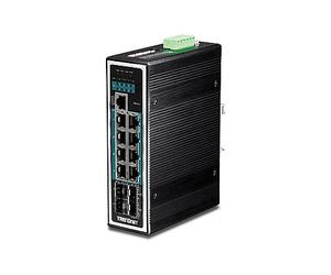 TRENDnet TI-PG1284i Switch Gestionado 12 Puertos L2+ Rack Gigabit PoE+ 8 Puertos 30W 240W Presupuesto con 4 SFP Full Duplex QoS VLAN Web