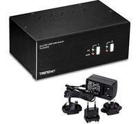 Trendnet TK-232DV interruptor KVM - Periférico de entrada (USB, USB, DVI-I, Auriculares de 3,5 mm, DVI-I, USB A, USB Tipo B, 2K Ultra HD)