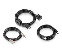 TRENDnet, TK-CD15, Kit de Cable KVM DVI-I, USB y Audio de 4,5 m (15 pies), Conecta una computadora DVI al conmutador KVM TK-232DV, Mouse/Teclado USB, Conexiones DVI-I y Audio de 3,5 mm