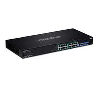 TRENDnet, TPE-3018LS, Switch de vigilancia Inteligente Gigabit PoE+ de 18 Puertos, 16 Puertos PoE+ Gigabit, 2 Puertos Gigabit, 2 Ranuras SFP, presupuesto PoE de 220 W