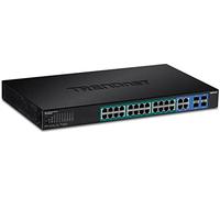 TRENDnet, TPE-5028WS, Switch Web Smart PoE+ de 28 Puertos, 24 Puertos Gigabit PoE+, 4 Puertos Gigabit compartidos (RJ-45 o SFP)